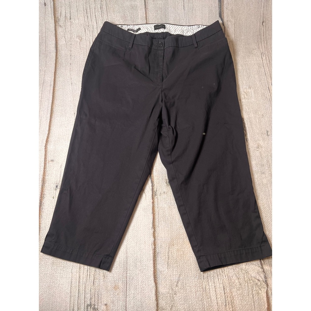 Talbots Perfect Skimmer Pants Women 16W Black Cropped Minimalist Career